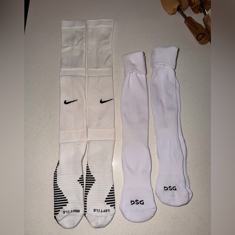 Nike and DSG White Soccer Socks (3 Sets)